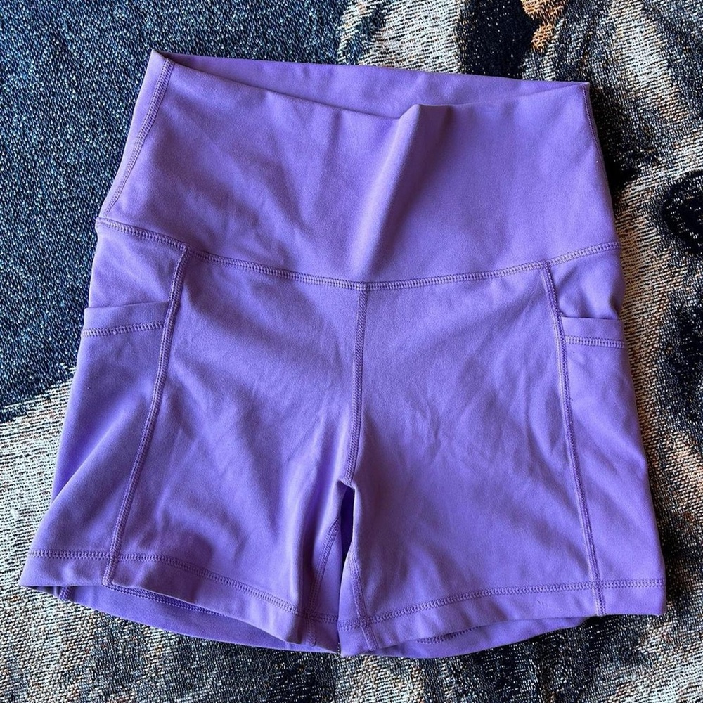 High-Waist Lavender Active Shorts for Women